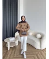 Pls-Kurdele Detay Triko Kazak - Camel