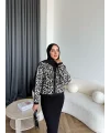 Pls-Leopar Jile Elbise - Beyaz