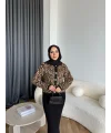 Pls-Leopar Jile Elbise - Camel