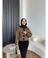 Pls-Leopar Jile Elbise - Camel
