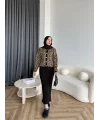 Pls-Leopar Jile Elbise - Camel