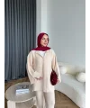 Polo Yaka Örgü Triko Takım - Bej
