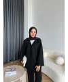 Polo Yaka Örgü Triko Takım - Siyah
