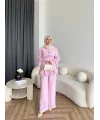 Pwn - Kante Fırfır Detay Takım - Pembe