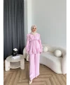 Pwn - Kante Fırfır Detay Takım - Pembe