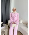 Pwn - Kante Fırfır Detay Takım - Pembe