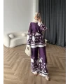 Pwn - Misia Etnik Desen Takım - Mor