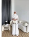 Pwn - Soya Çiçek Desen Takım - Beyaz