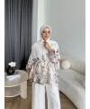 Pwn - Soya Çiçek Desen Takım - Beyaz