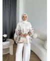 Pwn - Soya Çiçek Desen Takım - Beyaz