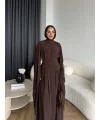 Qsh - Larmin Bel Detay Sandy Elbise - Kahve