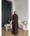 Qsh - Larmin Bel Detay Sandy Elbise - Kahve