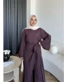 Qu - Arya Pelerinli Pantolonlu Takım - Bordo