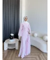 Qu - Arya Pelerinli Pantolonlu Takım - Pembe