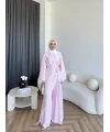 Qu - Arya Pelerinli Pantolonlu Takım - Pembe