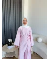 Qu - Arya Pelerinli Pantolonlu Takım - Pembe