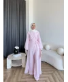 Qu - Arya Pelerinli Pantolonlu Takım - Pembe