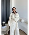 Qu - Arya Pelerinli Pantolonlu Takım - Taş ÖN SİPARİŞ
