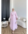 Qu - Balon Kol Etekli Takım - Pembe