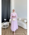 Qu - Balon Kol Etekli Takım - Pembe