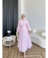 Qu - Balon Kol Etekli Takım - Pembe