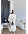 Seh - Çiçek Desenli Vual Elbise - Ekru