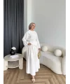 Qu - Maim Keten Pantolonlu Takım