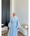 Qu- Yeni Desen Selen Elbise - Mavi