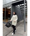 Sakallı Triko Tunik Kazak - Beyaz