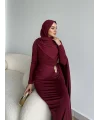 Sandy Arabic Elbise - Bordo