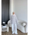 Seh - Çizgili 2 İplik Sweat - Bej