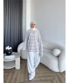 Seh - Çizgili 2 İplik Sweat - Bej