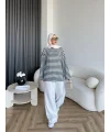 Seh - Çizgili 2 İplik Sweat - Haki