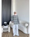 Seh - Çizgili 2 İplik Sweat - Haki