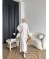Seh - Kanel Yırtmaç Detay Takım - Bej
