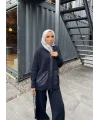 Selita Ön Fermuarlı Triko Takım - Lacivert