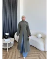 Pln - Siena Yırtmaçlı Bluz - Haki