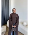 Pln - Siena Yırtmaçlı Bluz - Kahve