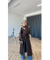 Pln - Siena Yırtmaçlı Bluz - Kahve