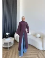 Pln - Siena Yırtmaçlı Bluz - Mürdüm