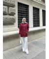 Soul Taşlı Hırka - Bordo