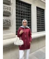 Soul Taşlı Hırka - Bordo