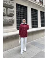 Soul Taşlı Hırka - Bordo