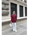 Soul Taşlı Hırka - Bordo