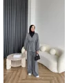 Sursula Ön Bağlamalı Triko Takım - Gri