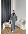 Sursula Ön Bağlamalı Triko Takım - Gri