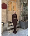 Tamara Kol Detaylı Elbise - Acı Kahve -