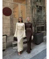 Tamara Kol Detaylı Elbise - Acı Kahve -
