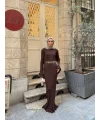 Tamara Kol Detaylı Elbise - Acı Kahve -