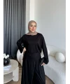 Tb - Lasmina Pantolon Etek Takım - Siyah
